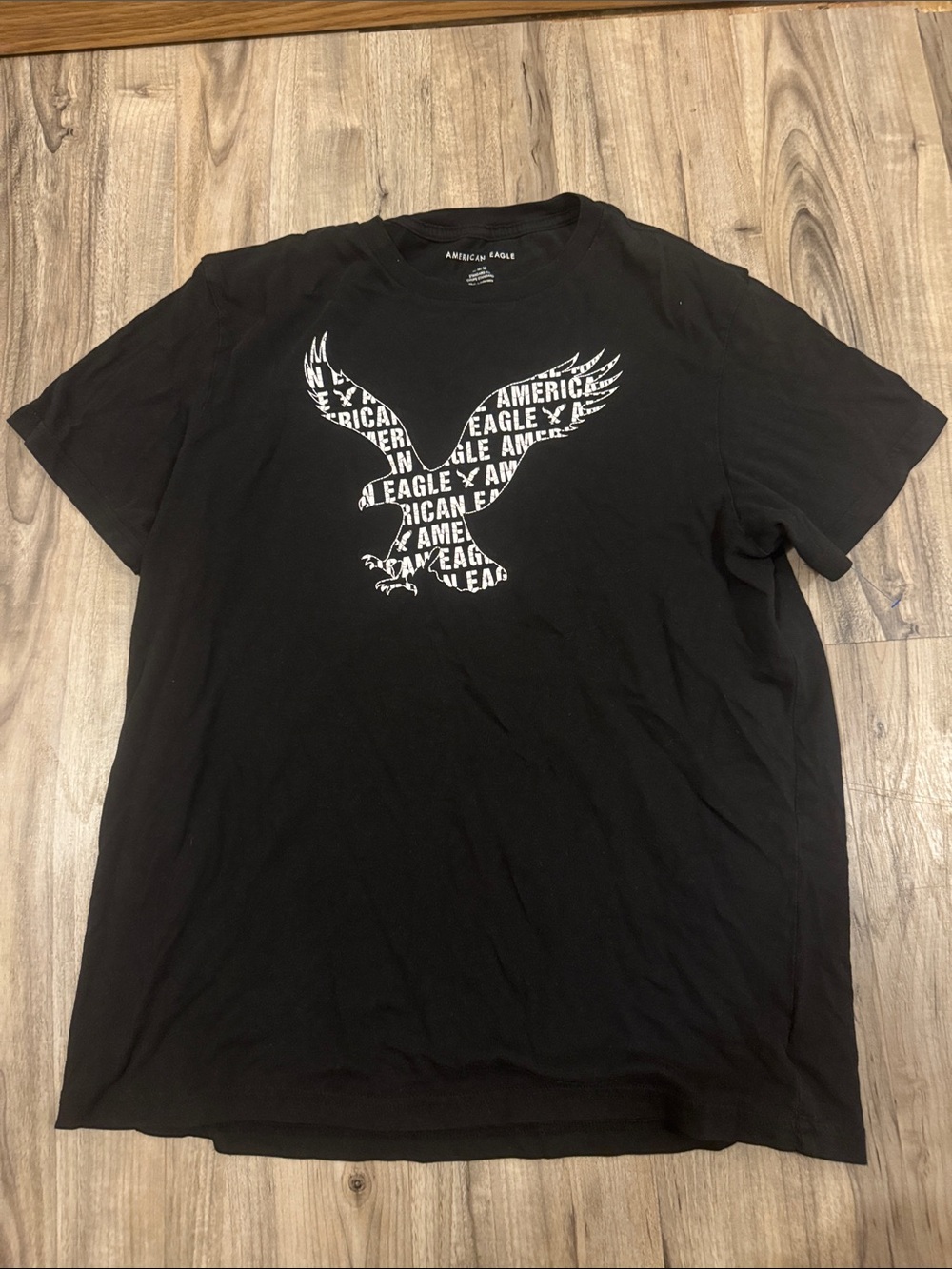American Eagle Outfitters Black Tee with White Eagle Wordmark